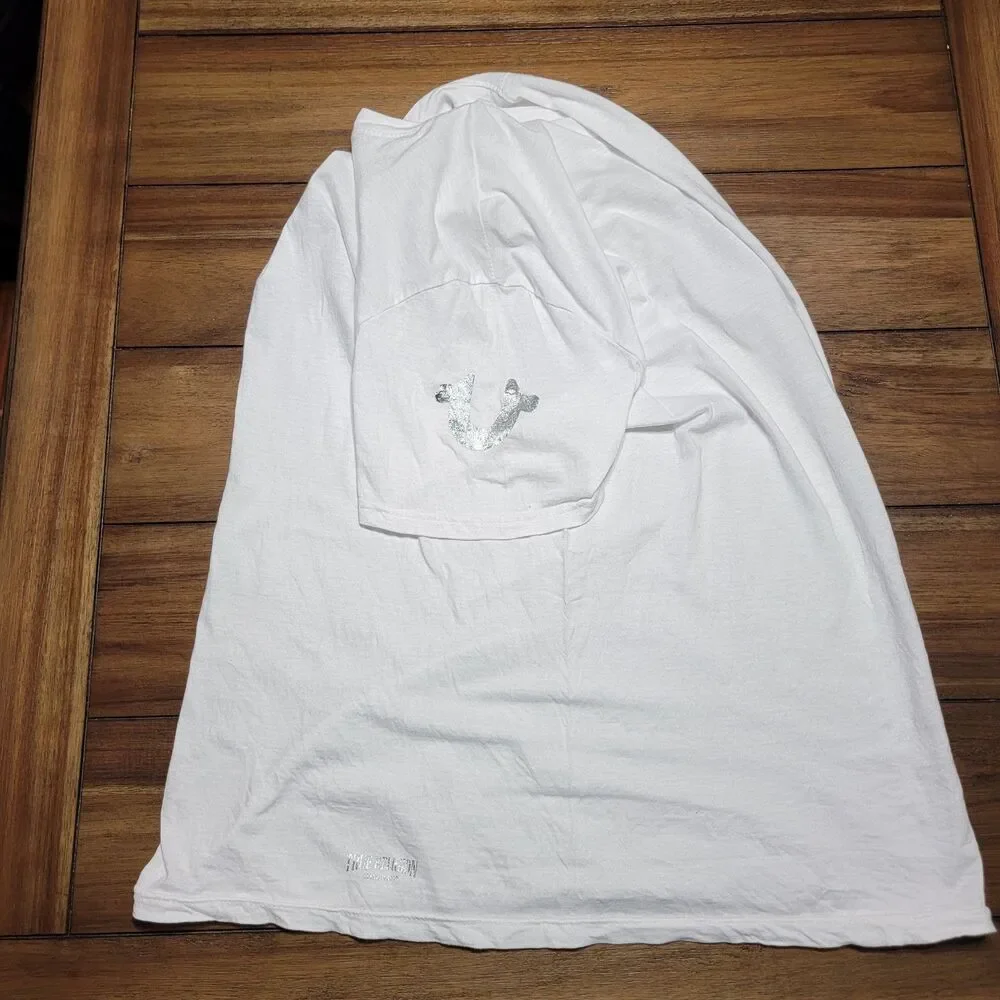 True Religion Arm Logo SS White Unisex Tee - Size Large